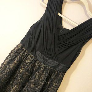 Adrainna Papell metallic chiffon cocktail dress 10